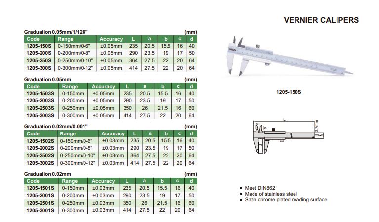 VERNIER CALIPERS 